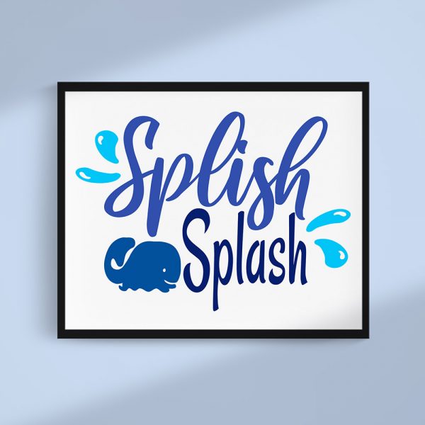 Splish Splash Whale Bathroom Art